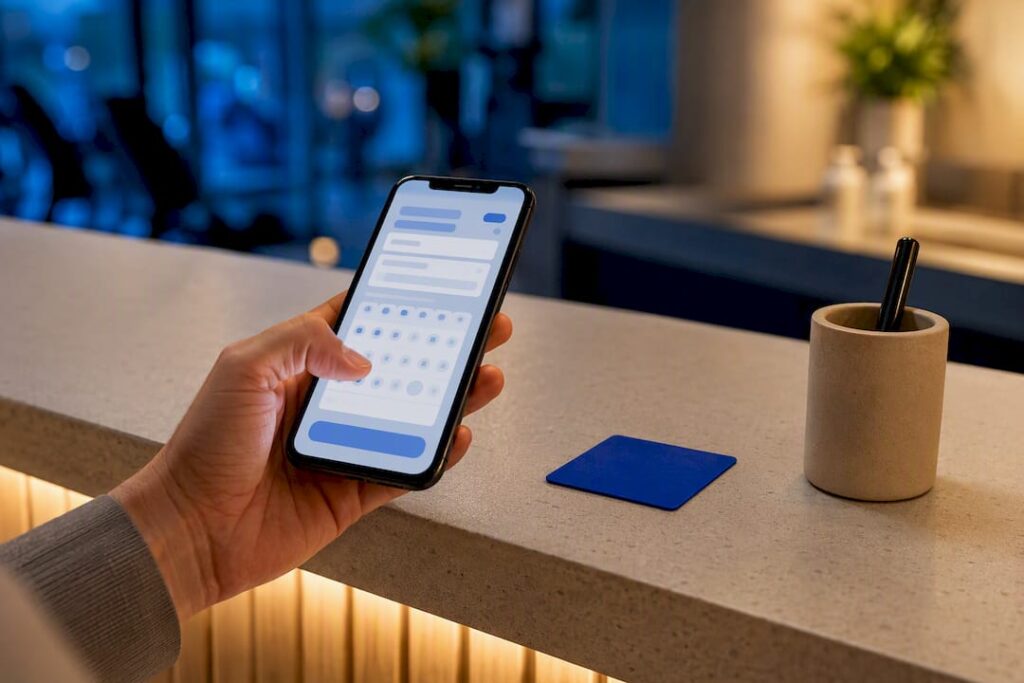 Owner reviewing mobile booking form