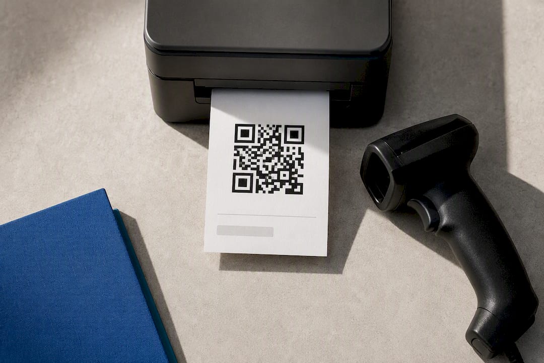 Printed booking pass with QR code