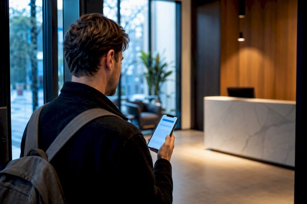 Customer checking an appointment booking confirmation
