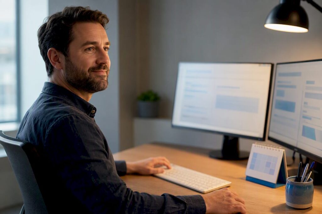 Owner reviewing synchronized booking accounts